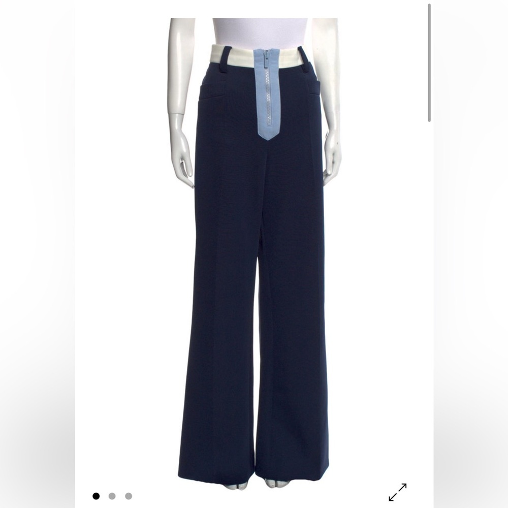 Miu Miu Dark Blue and Light Blue Wide Leg Trousers size 48 (close to a USA 8)
